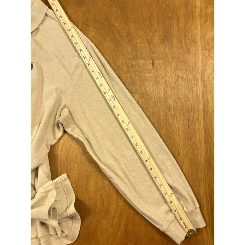 Polo Ralph Lauren Polo Shirt Men's‎ XL Tan Beige Long Sleeve Green Pony Preppy